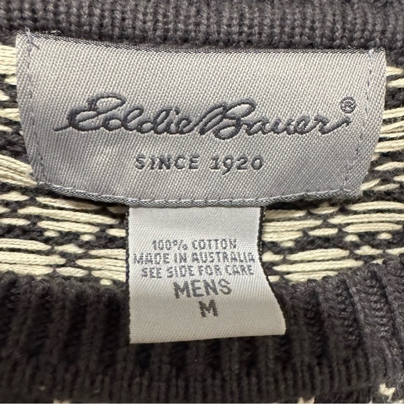 Eddie Bauer Men's Crewneck Fair Isle Sweater Nordic Ski Outdoors Y2K Dad M - Picture 5 of 7